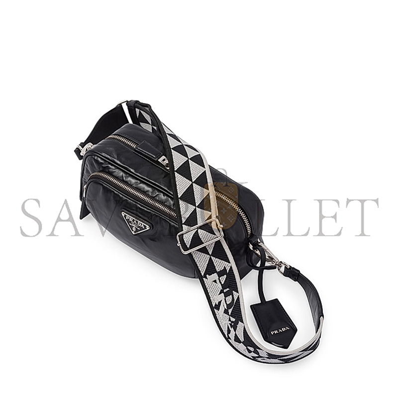 PRADA NAPPA ANTIQUE LEATHER MULTI-POCKET SHOULDER BAG 1BH198 (22*10.5*7cm) 